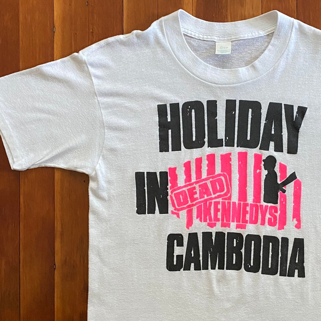 Vintage 1980s Dead Kennedys Holiday In Cambodia Political Punk Rock Album Promo Tee.