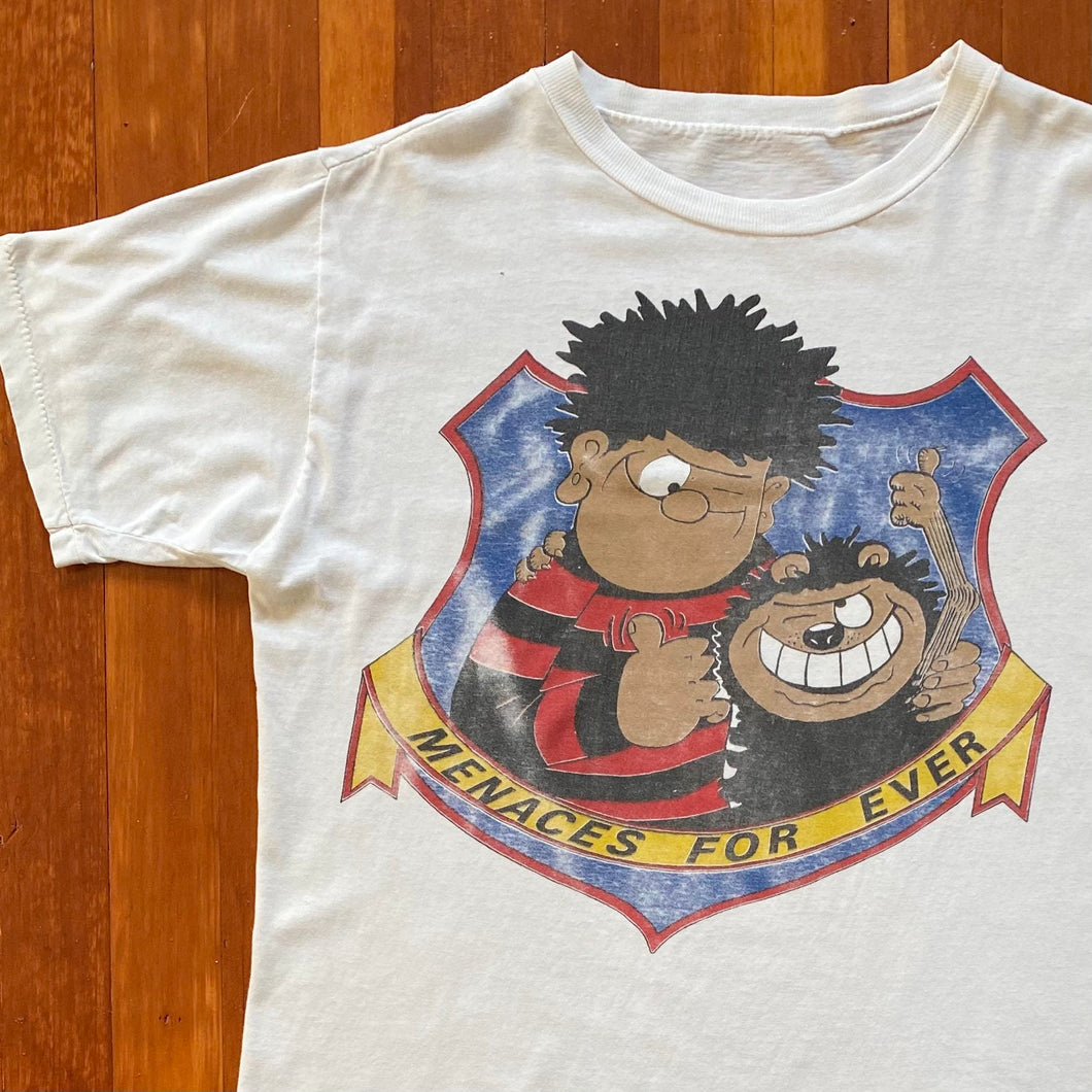 Vintage 1980s Menaces Forever Dennis The Menace Beano Comic Promo Tee. Size Boxy L.